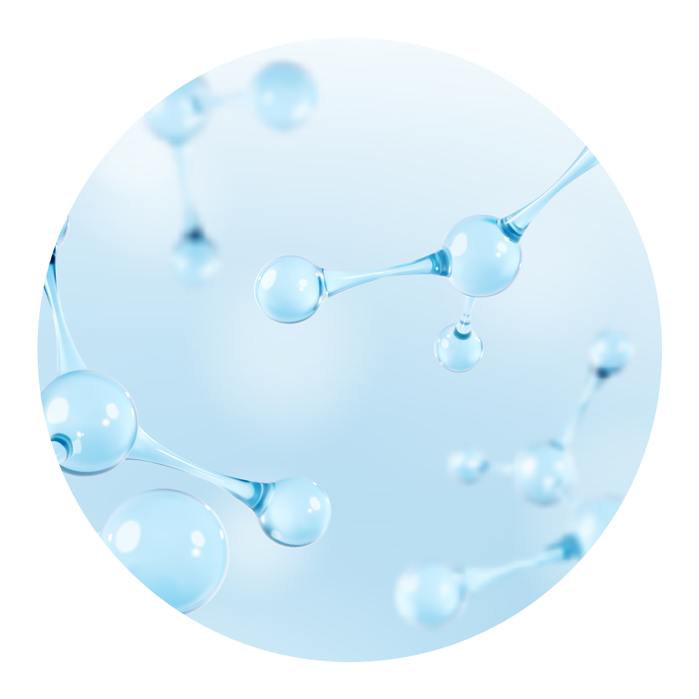 Close up of molecules on blue background